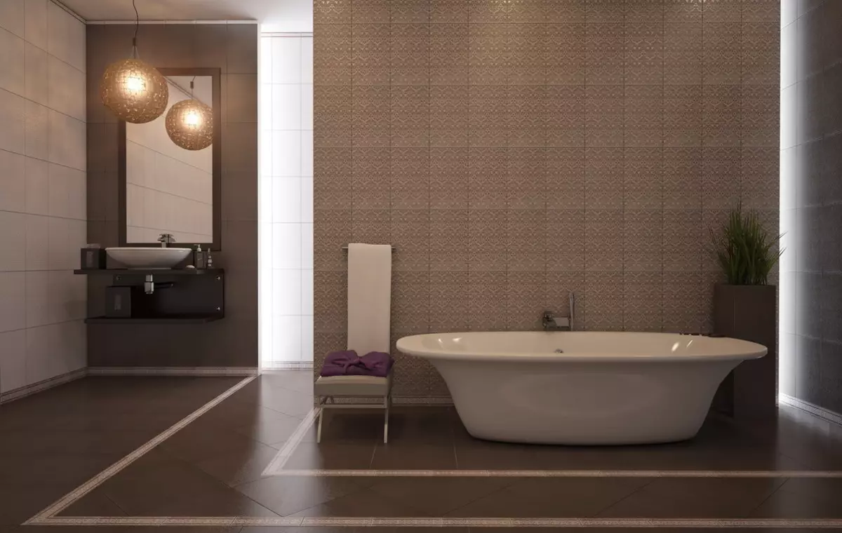 浴室的棕色瓷磚（66張照片）：衛浴內部棕色色調的陶瓷和其他瓷磚 10113_10