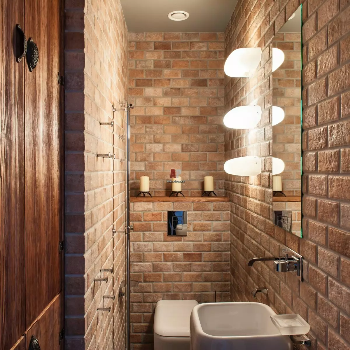浴室的棕色瓷砖（66张照片）：卫浴内部棕色色调的陶瓷和其他瓷砖 10113_14