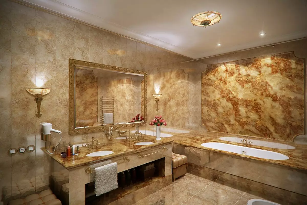 バスルーム用ブラウンタイル（66写真）：浴室内部の茶色の色調の陶磁器や他のタイル 10113_44