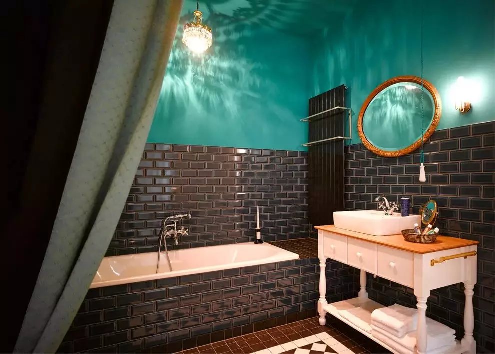 バスルーム用ブラウンタイル（66写真）：浴室内部の茶色の色調の陶磁器や他のタイル 10113_48