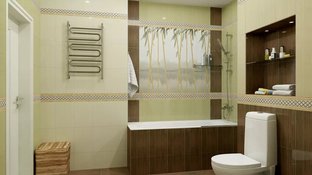 浴室的棕色瓷砖（66张照片）：卫浴内部棕色色调的陶瓷和其他瓷砖 10113_59