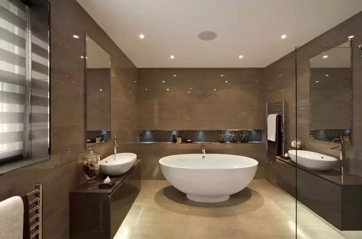 浴室的棕色瓷磚（66張照片）：衛浴內部棕色色調的陶瓷和其他瓷磚 10113_61