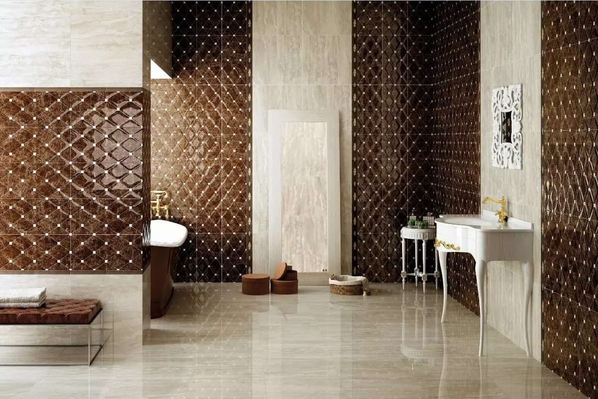 浴室的棕色瓷磚（66張照片）：衛浴內部棕色色調的陶瓷和其他瓷磚 10113_8