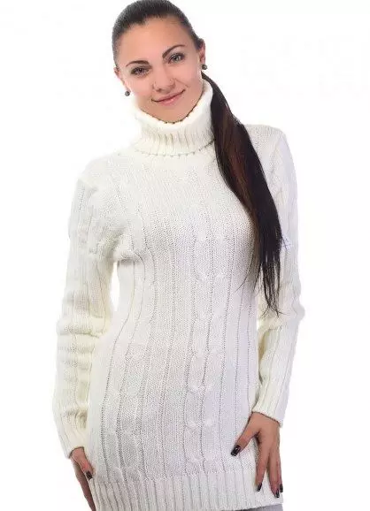 Baltas megztinis (65 nuotraukos): megzti, balta, juoda, didelio poravardžių džemperis nuo verpalų, kaip balinti moterų vilnonį megztinį namuose 1011_10