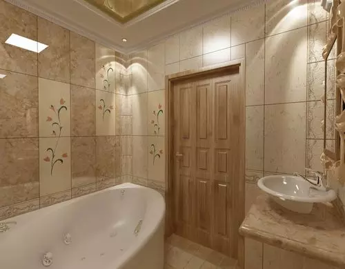 बाथरूमको लागि Beigh tileas (photes0 फोटोहरू): माट्स र बेज रन र अन्य विकल्पहरूमा सिरेमिक टाइलहरूको डिजाइन 10120_22