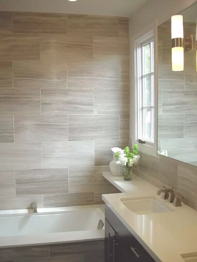 Gạch màu be cho phòng tắm (50 ảnh): Thiết kế gạch mờ và bóng trong màu be, gạch men trong nội thất và các tùy chọn khác 10120_8