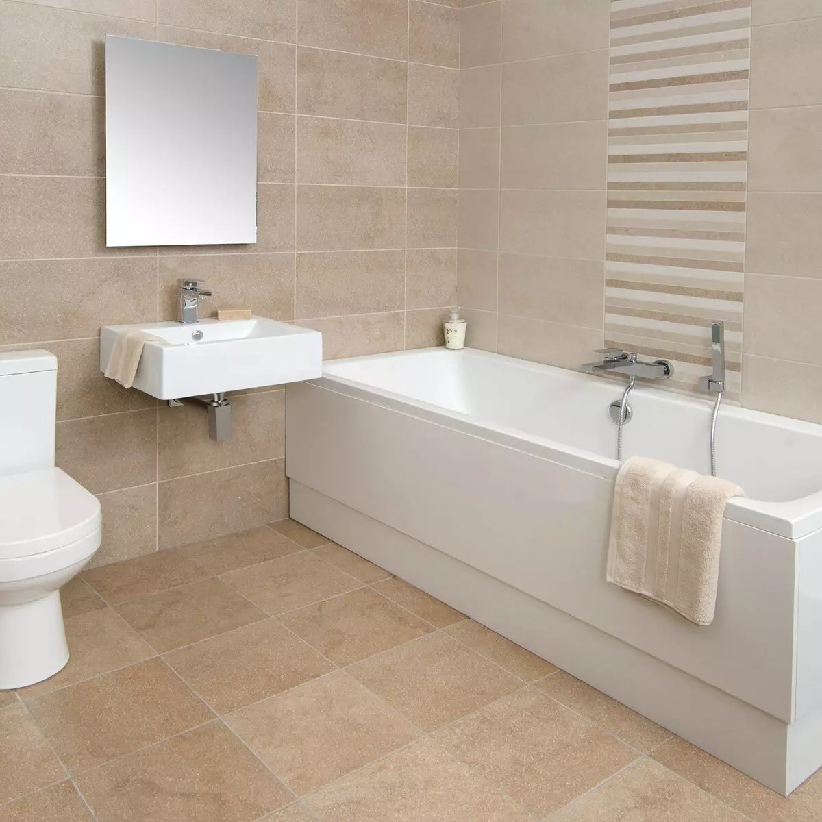 बाथरूम के लिए बेज टाइल्स (50 फोटो): बेज रंगों में मैट और चमकदार टाइल्स का डिजाइन, इंटीरियर और अन्य विकल्पों में सिरेमिक टाइल्स 10120_9