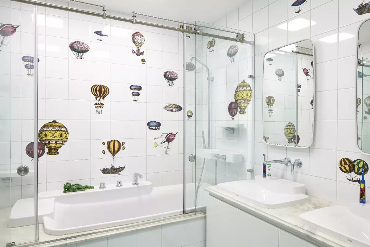 Налепници во плочка бања: винил налепници на плочка во бањата и други декоративни ѕидни налепници 10122_22