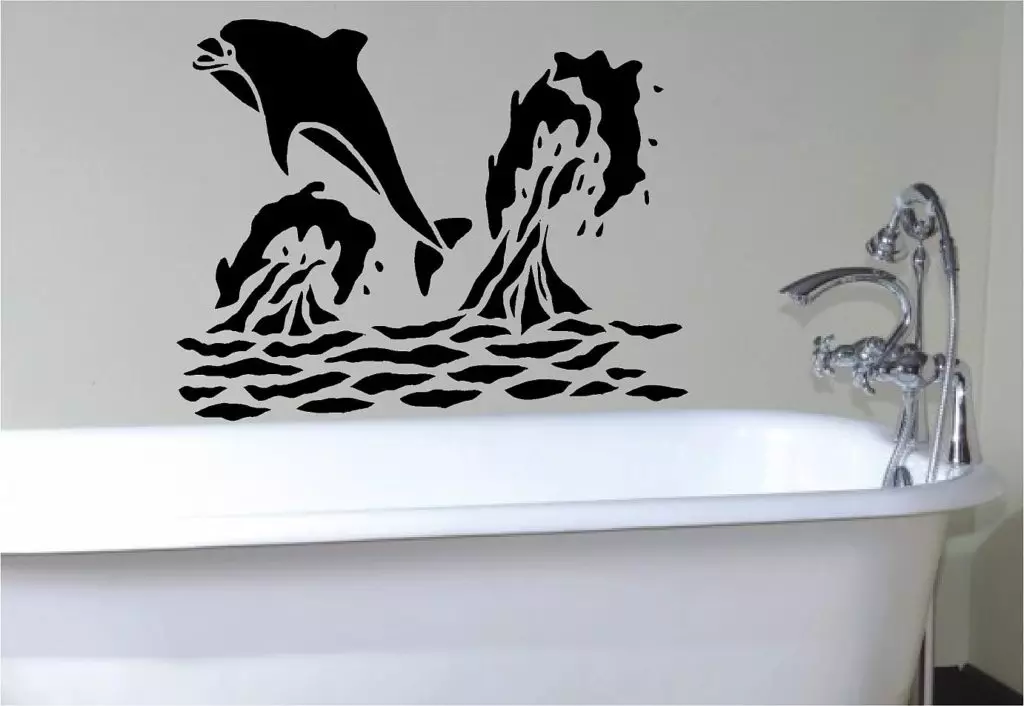 Налепници во плочка бања: винил налепници на плочка во бањата и други декоративни ѕидни налепници 10122_24