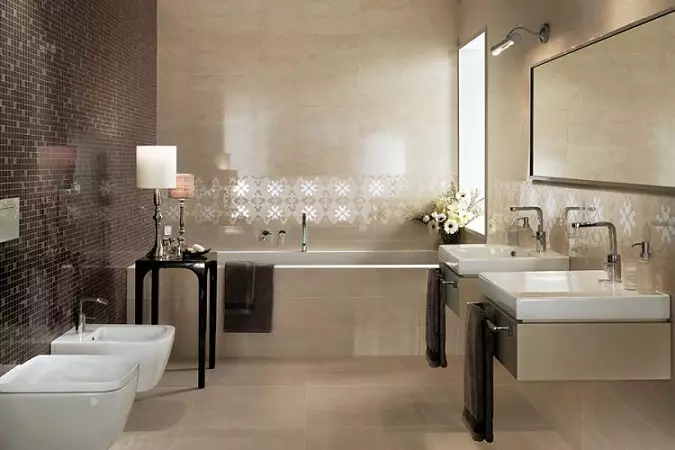 Gạch phòng tắm Ba Lan: Các đặc điểm của gạch men từ Ba Lan cho phòng tắm. Làm thế nào để chọn một ô và gạch khác? 10123_32