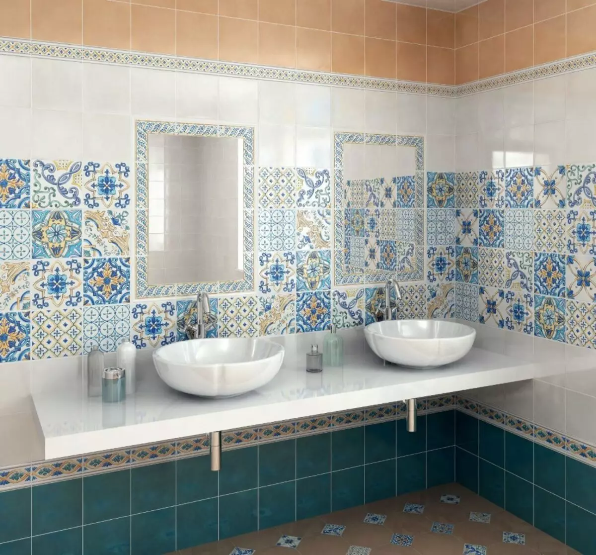 Ρωσικά πλακάκια μπάνιου: κεραμικά και άλλα πλακάκια για το μπάνιο των κατασκευαστών της Ρωσίας. Σχεδιασμός ρωσικών πλακιδίων παραγωγής 10124_23