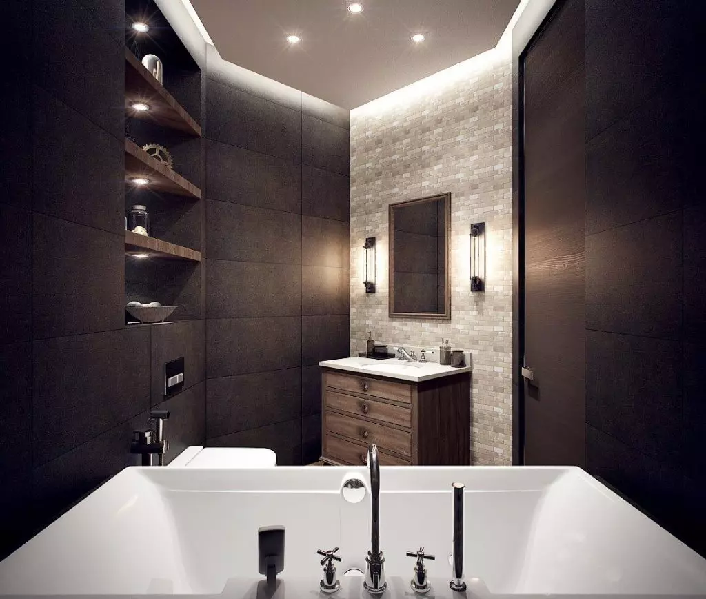 Vegglamper på badet: LED og andre fuktighetsbeskyttelseslamper på veggen. Grad av beskyttelse av fuktsikker lamper 10130_26