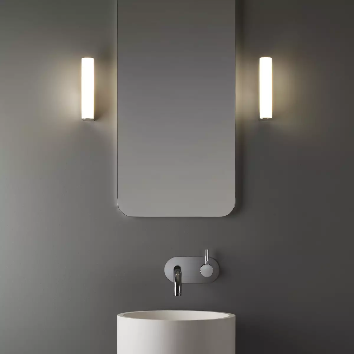 Vegglamper på badet: LED og andre fuktighetsbeskyttelseslamper på veggen. Grad av beskyttelse av fuktsikker lamper 10130_30