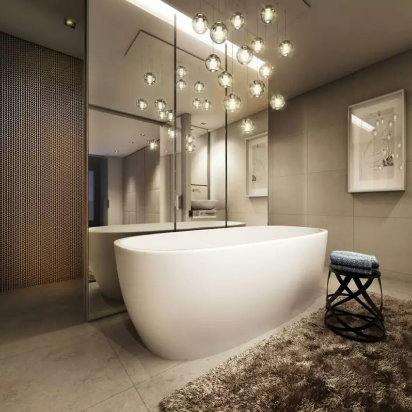 Vegglamper på badet: LED og andre fuktighetsbeskyttelseslamper på veggen. Grad av beskyttelse av fuktsikker lamper 10130_5