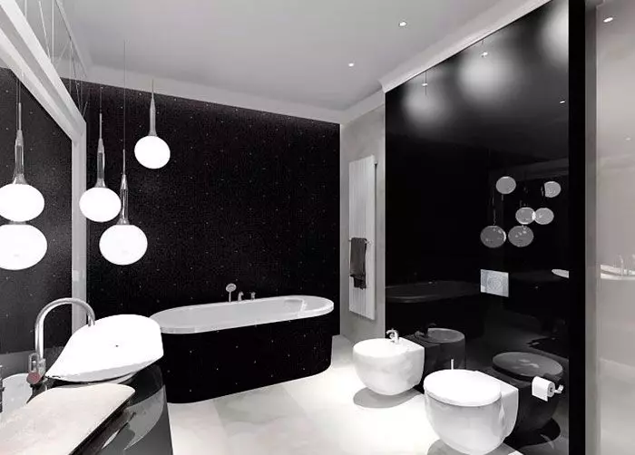 Apšvietimas vonios kambaryje (88 nuotraukos): mažo ir didelio kambario dizaino pavyzdžiai su apšvietimu, drėgmės atsparios LED juostos ir kitų lempų parinkimas 10135_84