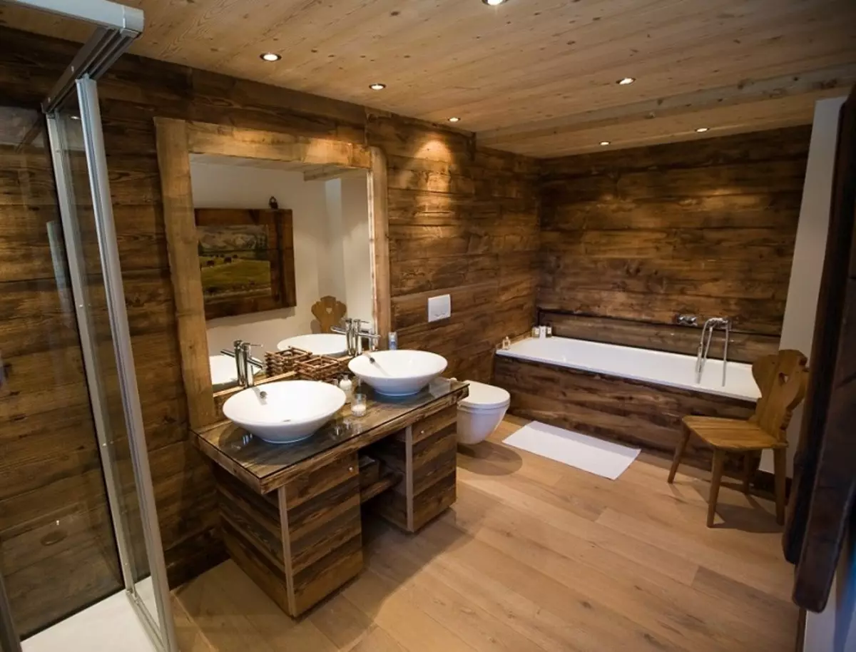 Деревянная отделка ванной