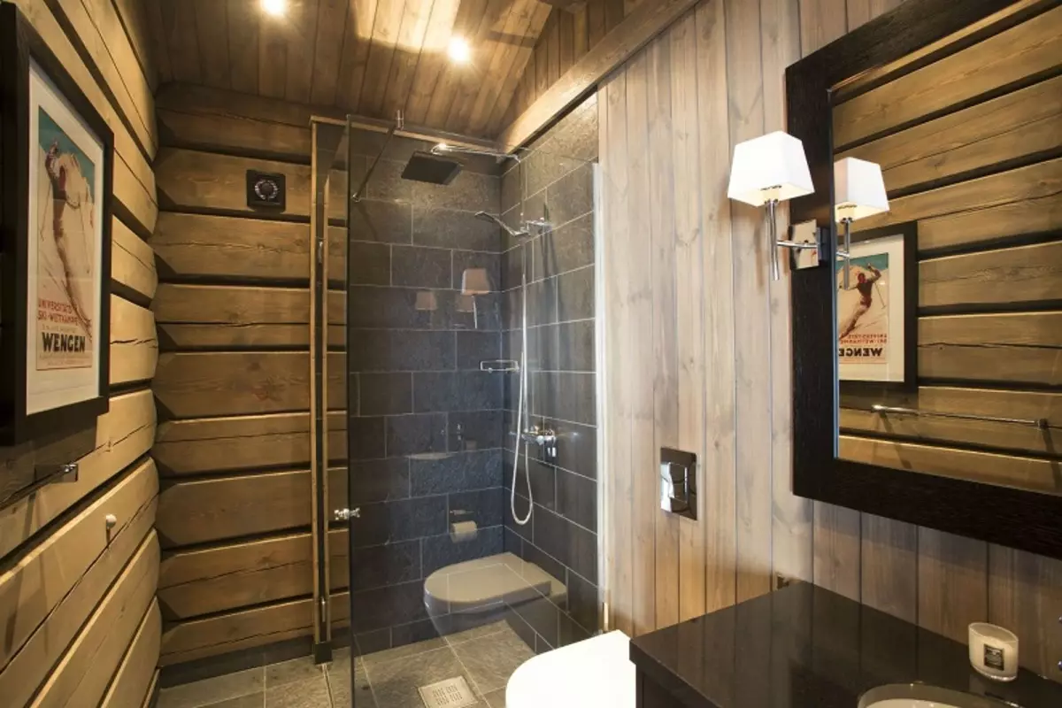 Ванна кімната в дерев'яному будинку (97 фото): дизайн і обробка душової в будинку з бруса, цікаві рішення для інтер'єру, варіанти облаштування 10138_3