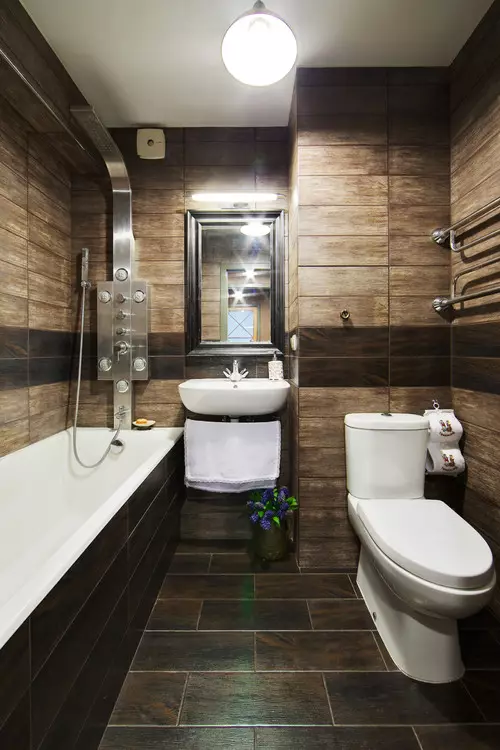 I-Bathroom Design 4 amamitha-skwele. M (97 Izithombe): Imiklamo yanamuhla yangaphakathi yegumbi elincane amamitha-skwele, imibono yokuhlela 10139_10