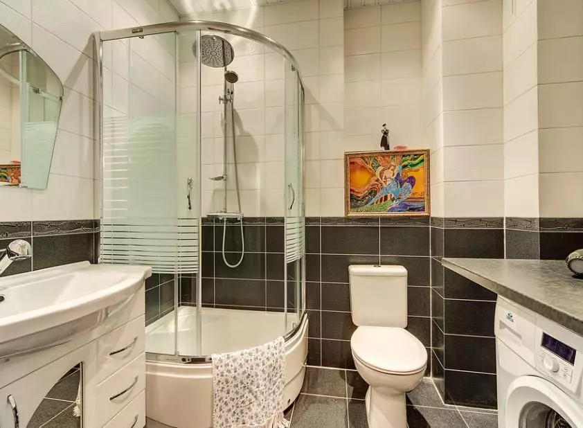 עיצוב חדר אמבטיה 4 מטרים רבועים. M (97 תמונות): עיצוב פנים מודרני של חדר קטן 4 מטרים רבועים, רעיונות תכנון 10139_13
