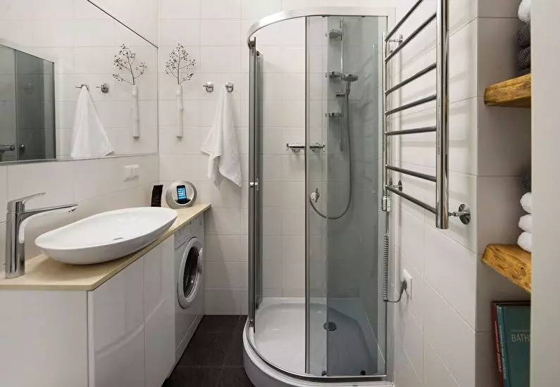 Fürdőszoba design 4 négyzetméter. M (97 fotók): Egy kis szoba modern belsőépítészeti tervek 4 négyzetméter, tervezési ötletek 10139_16