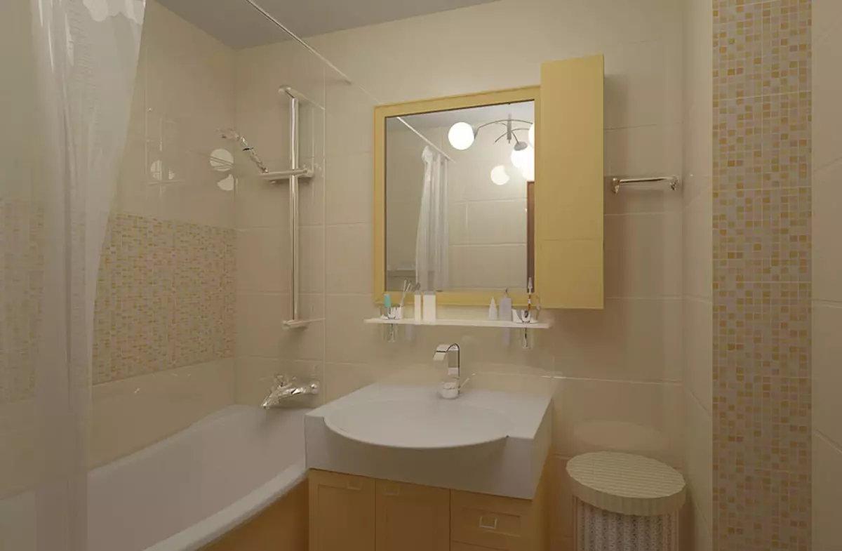 עיצוב חדר אמבטיה 4 מטרים רבועים. M (97 תמונות): עיצוב פנים מודרני של חדר קטן 4 מטרים רבועים, רעיונות תכנון 10139_35