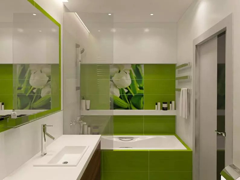 Rancang kamar mandi 4 méter pasagi. M (97 poto): desain interior modern tina kamar leutik 4 meter pasagi, rencanakeun ideu 10139_39