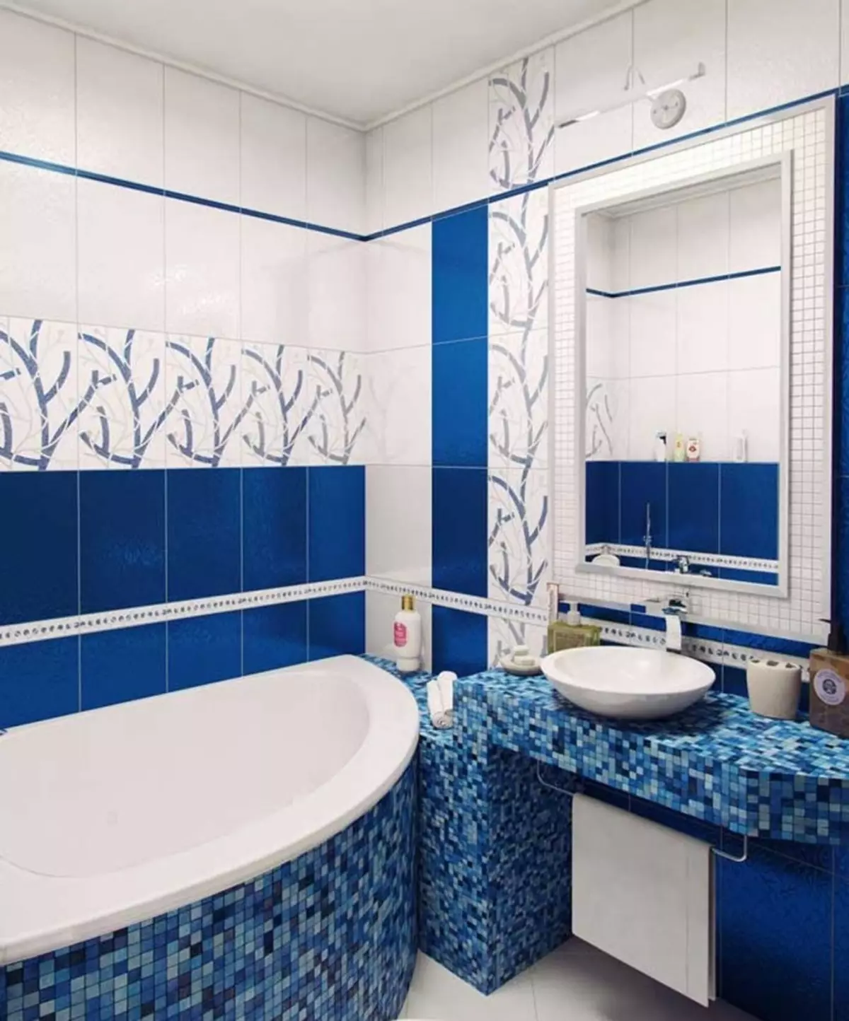 I-Bathroom Design 4 amamitha-skwele. M (97 Izithombe): Imiklamo yanamuhla yangaphakathi yegumbi elincane amamitha-skwele, imibono yokuhlela 10139_40