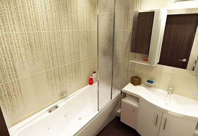Угаалгын өрөөний дизайны 4 хавтгай дөрвөлжин метр. M (97 зураг): 4 квадратын орон сууцны орчин үеийн дотоод засал чимэглэл 4 хавтгай дөрвөлжин метр, төлөвлөлтийн санааг төлөвлөх 10139_6