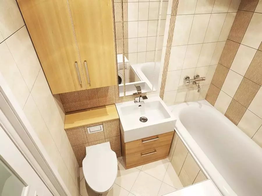 Kupaonica dizajn 4 četvornih metara. M (97 fotografija): moderni dizajn interijera male sobe 4 četvornih metara, planiranje ideja 10139_89