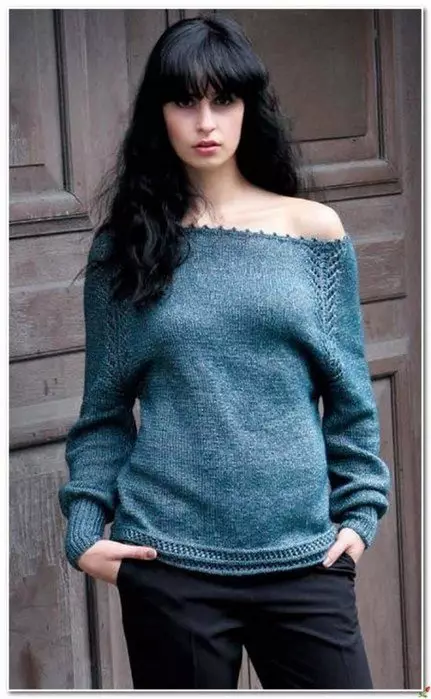 Sweater met open schouders (50 foto's): met één open schouder, met uitsparingen op schouders, lange mouwen, met wat te dragen 1013_24