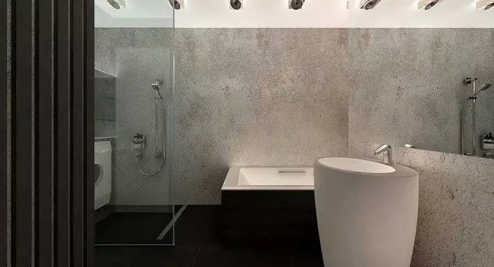 Декоративна мазилка баня (56 снимки): водоустойчиво венециански и други видове, за интериорна декорация стена, дизайнерски варианти 10140_19