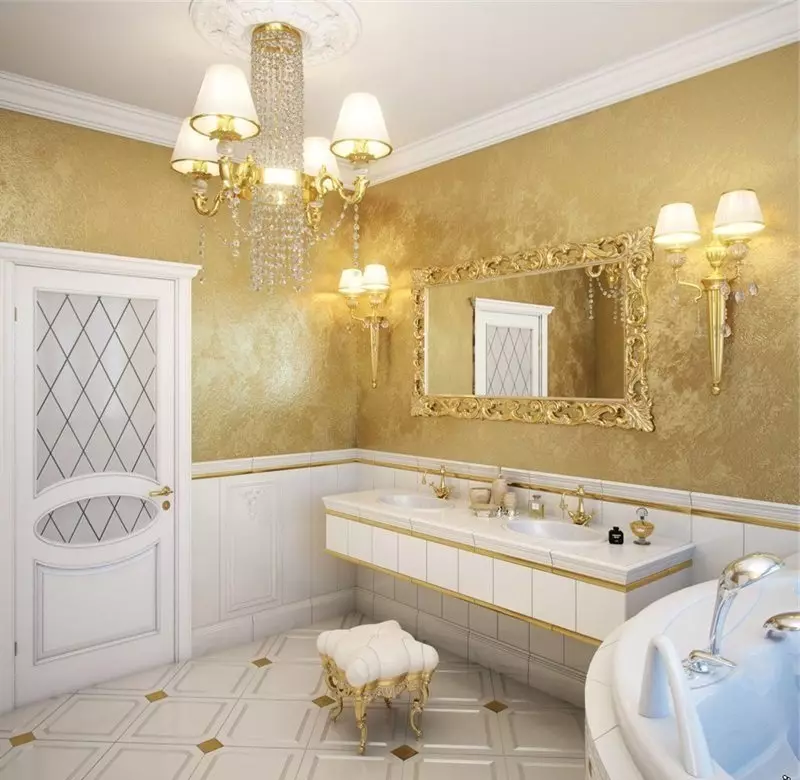 Dekoratívne kúpeľňové omietky (56 fotografií): benátsky a iný druh vlhkosti pre interiérové ​​nástenné dekorácie, možnosti dizajnu 10140_56