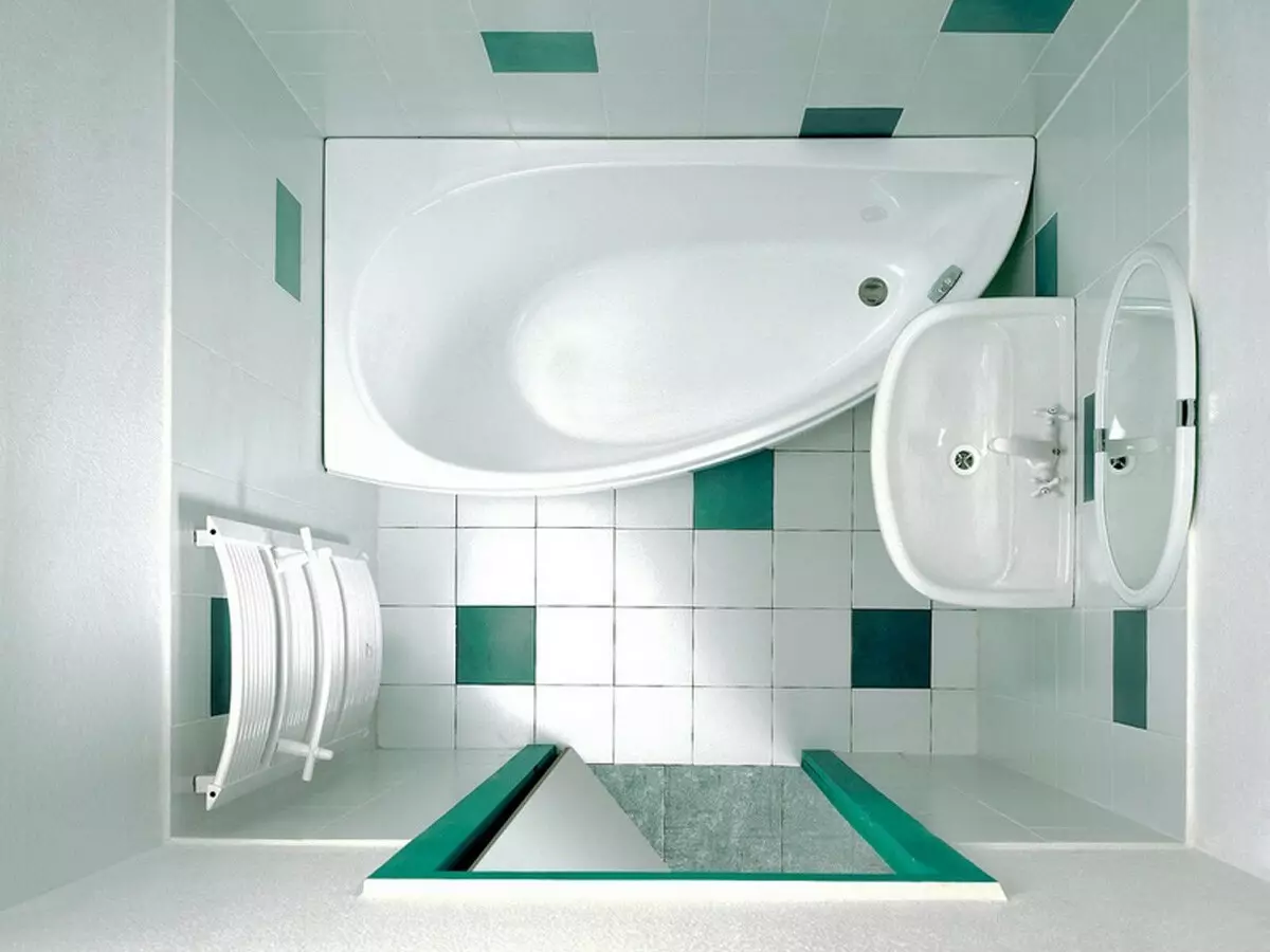 Kupaonica u Hruščov (97 fotografija): Little Room Design, Opcije završne obrade, Standardne male sobe Unutarnji primjeri 10144_21