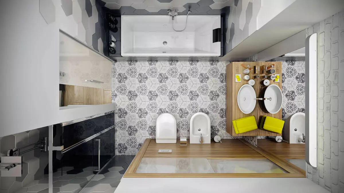 חדר אמבטיה ב Khrushchev (97 תמונות): עיצוב חדר קטן, אפשרויות גימור, חדרים סטנדרטיים קטנים דוגמאות פנים 10144_28