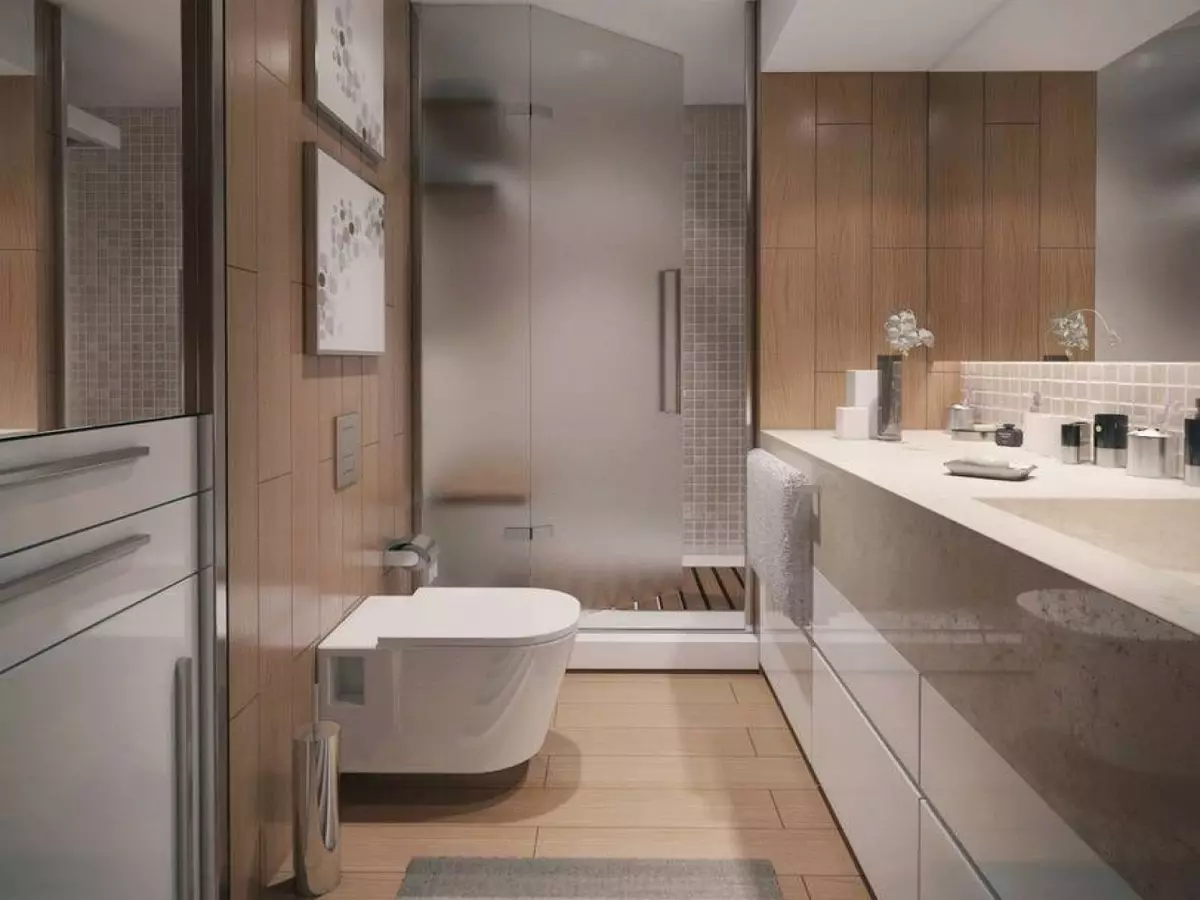 حمام در خروشچف (97 عکس): طراحی اتاق کوچک، گزینه های اتمام، استاندارد های استاندارد اتاق های داخلی 10144_30