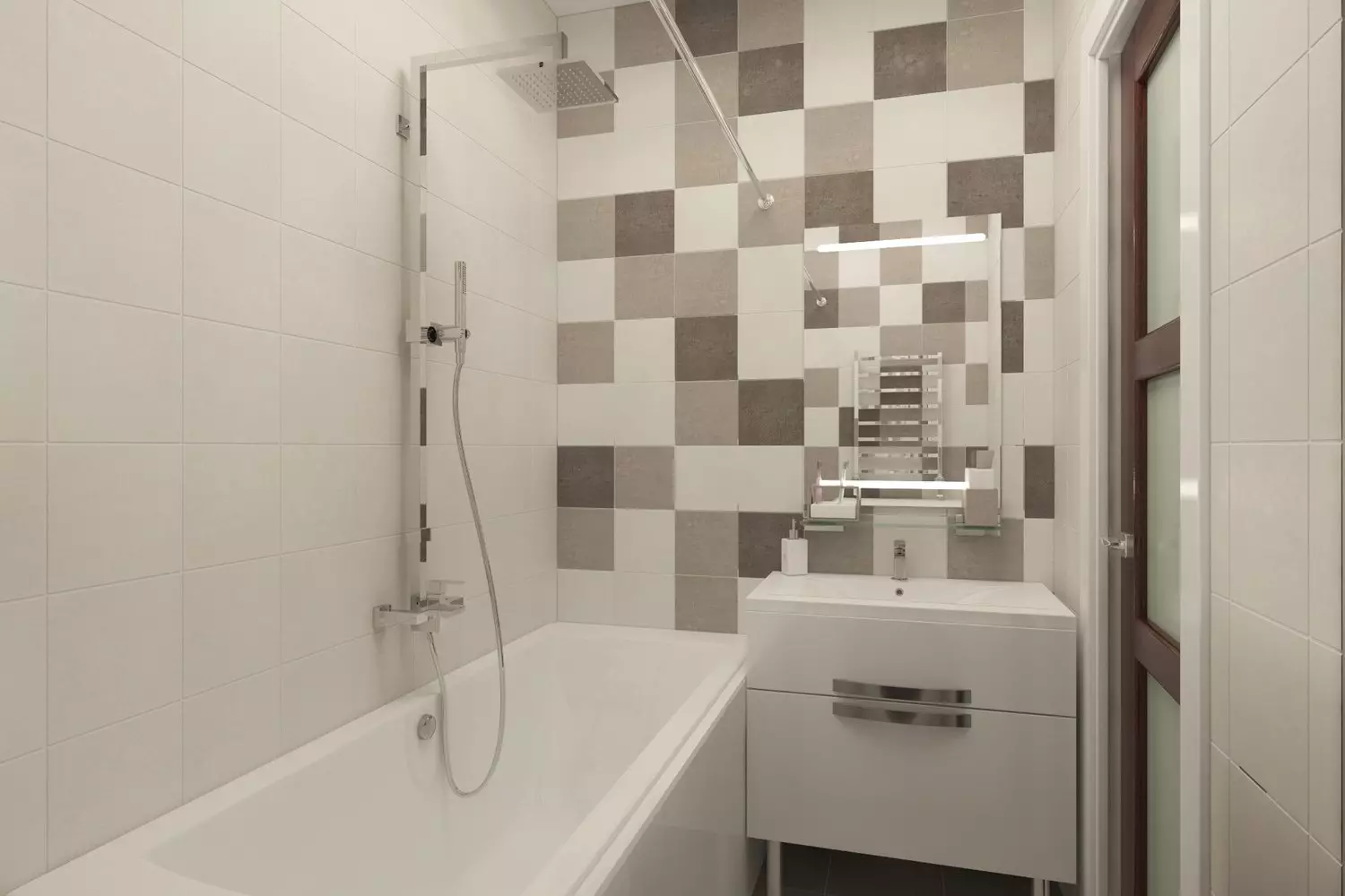 الحمام في خروتشوف (97 صور): ليتل تصميم الغرف، خيارات التشطيب، غرفة ستاندرد الصغيرة أمثلة الداخلية 10144_36