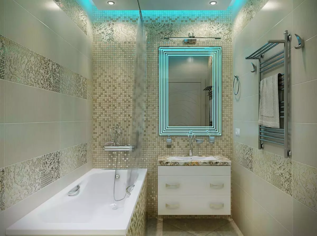 Kupaonica u Hruščov (97 fotografija): Little Room Design, Opcije završne obrade, Standardne male sobe Unutarnji primjeri 10144_46