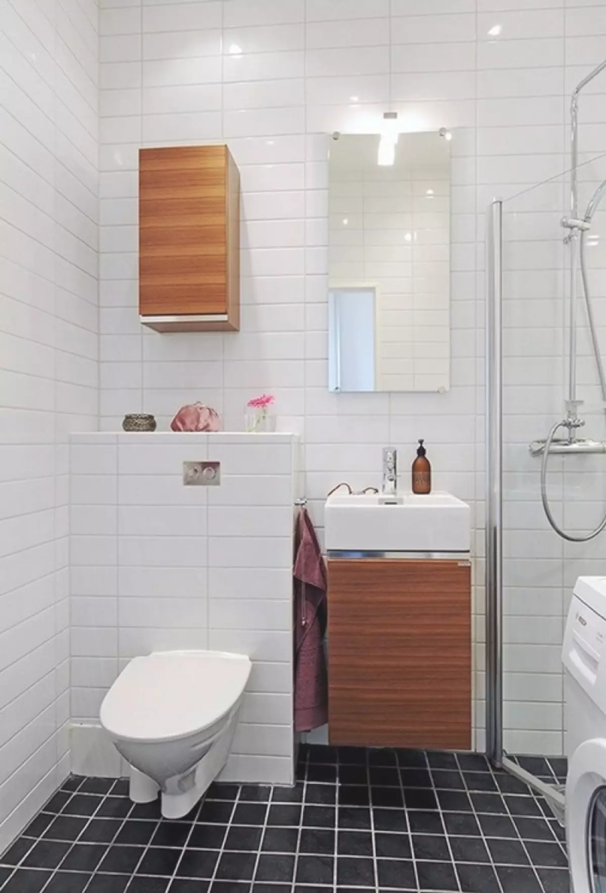 Kupaonica u Hruščov (97 fotografija): Little Room Design, Opcije završne obrade, Standardne male sobe Unutarnji primjeri 10144_54