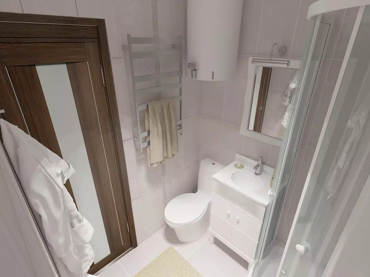 Fürdőszoba a Hruscsov (97 fotó): Kis szoba Design, befejező opciók, Standard Small Rooms belülről példák 10144_80