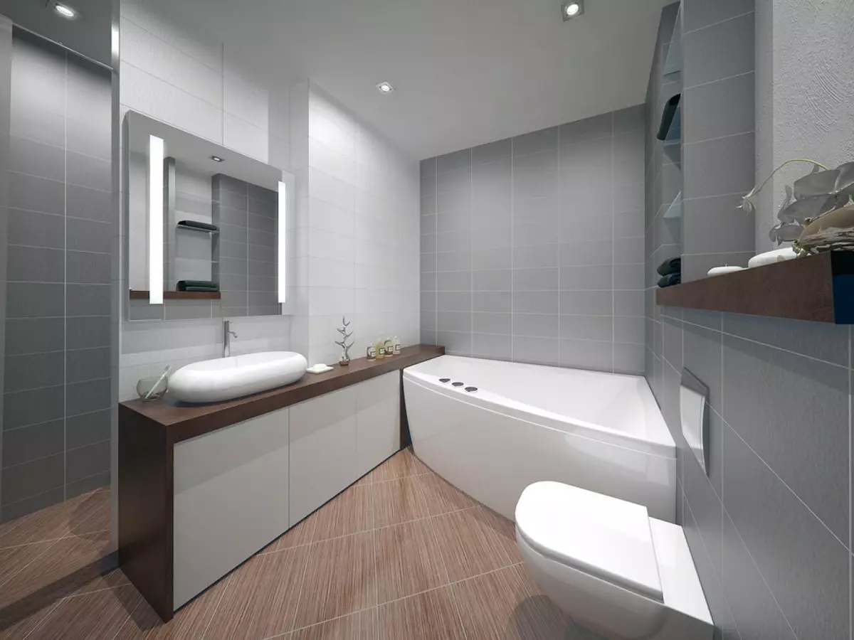 Badeværelse design (170 billeder): projekter 2021 og indretning ideer. Hvordan udstyre værelset? Enkle og elite muligheder for arrangement fra designere 10147_40