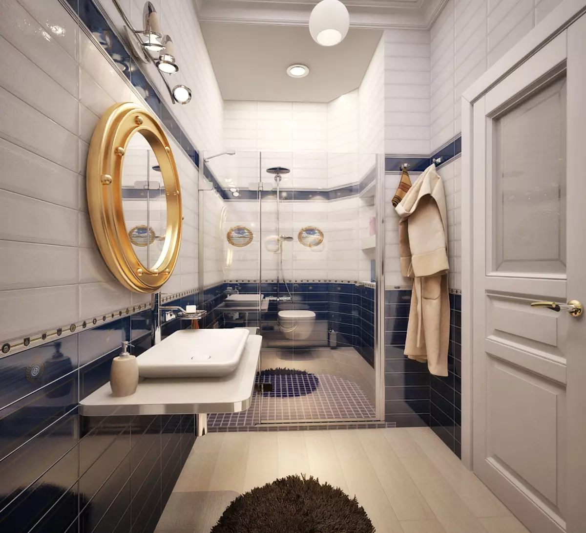 बाथरूम डिजाइन (170 फोटो): परियोजनाएं 2021 और इंटीरियर डिजाइन विचार। कमरे को कैसे लैस करें? डिजाइनरों से व्यवस्था के लिए सरल और अभिजात वर्ग विकल्प 10147_55