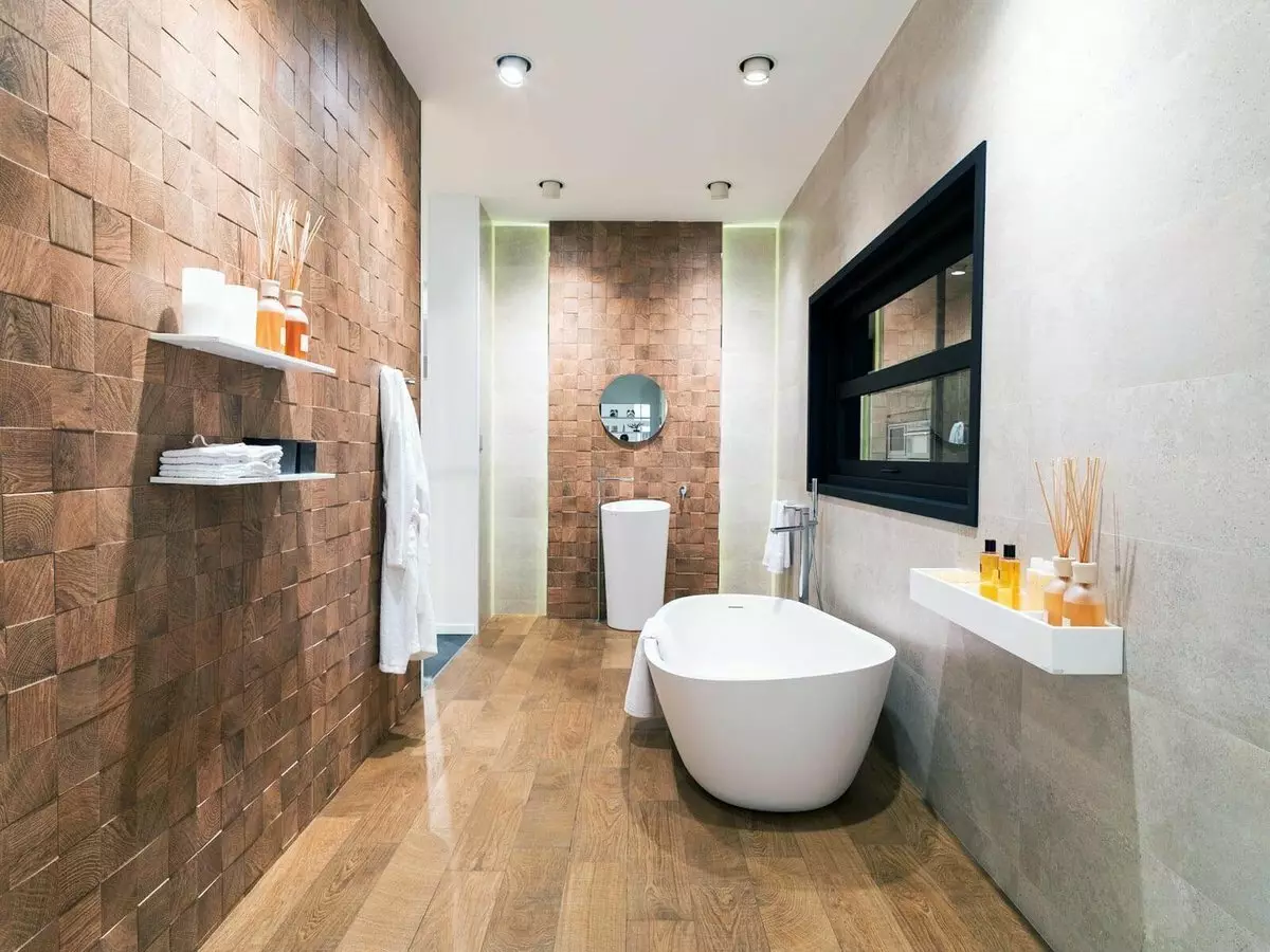 Kúpeľňa Design (170 fotiek): Projekty 2021 a nápady na dizajn interiéru. Ako vybaviť izbu? Jednoduché a elitné možnosti pre usporiadanie od dizajnérov 10147_74