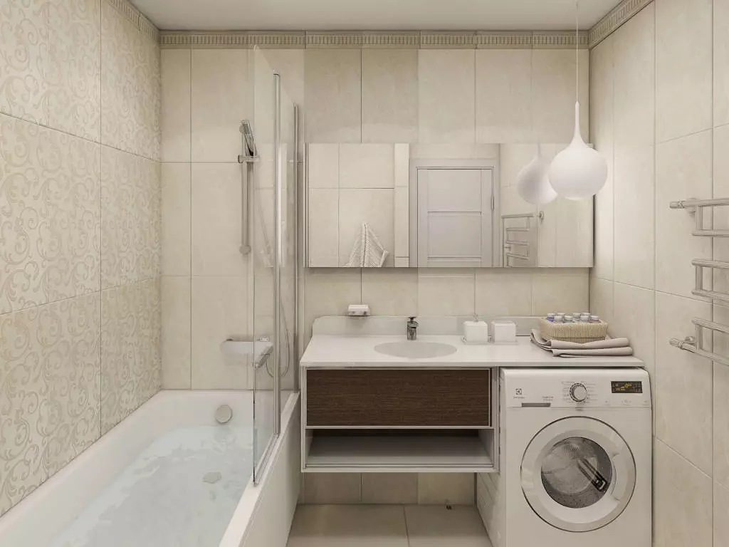 Design de banheiro sem vaso sanitário (37 fotos): Design do quarto 170x170 e colocando outros tamanhos 10149_2