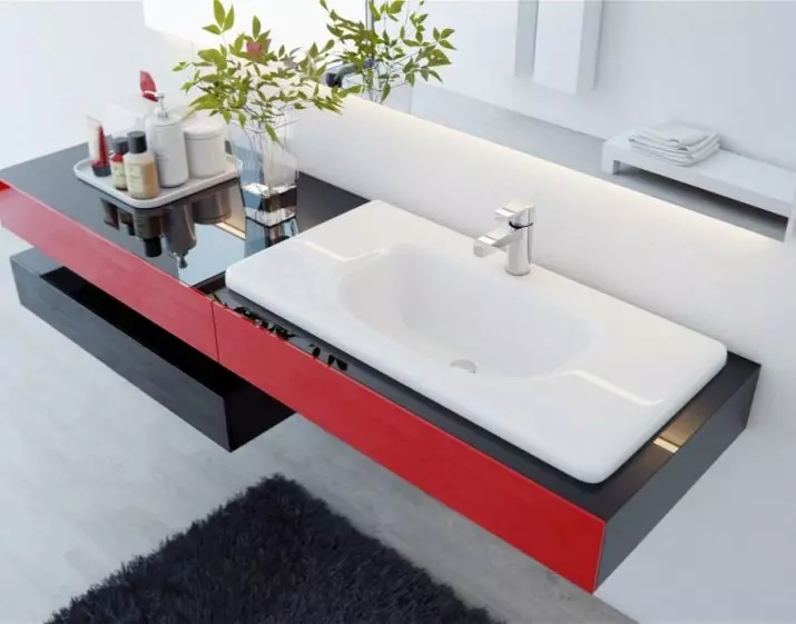 Soportes de baño: mesas de baño de variedades, descripción general de la marca IKEA y otros, soportes de madera y otros 10150_32