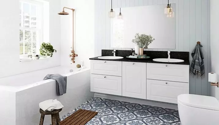 Soportes de baño: mesas de baño de variedades, descripción general de la marca IKEA y otros, soportes de madera y otros 10150_35