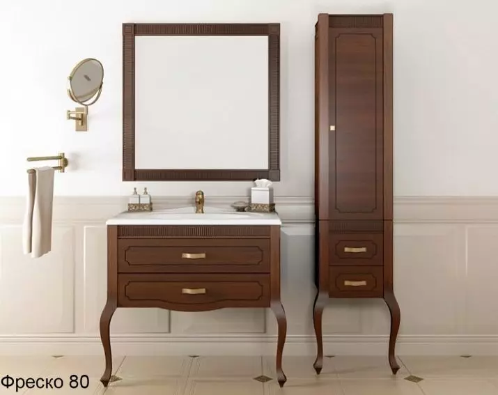 Soportes de baño: mesas de baño de variedades, descripción general de la marca IKEA y otros, soportes de madera y otros 10150_48