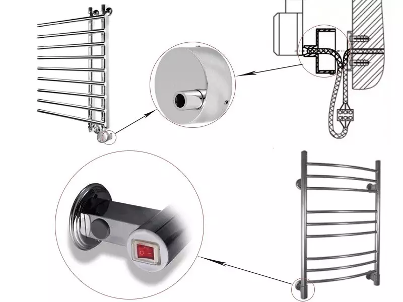 Rails de serviettes électriques pour la salle de bain: modèles avec thermostat et sans. Comment choisir un serpent? Propriété Reviews 10151_55