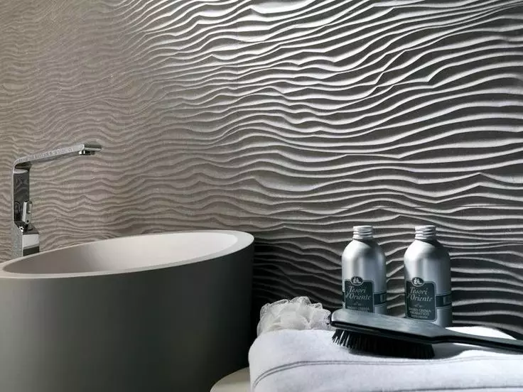 Taustakuva kylpyhuoneessa (120 kuvaa): ominaisuudet vedenpitävä valokuva taustakuva, pestävä kosteutta kestävä itseliimautuva taustakuva ja lasitavarat kylpyhuoneelle. Mikä parempi sovi? Arvostelut 10155_48