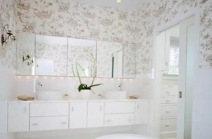 Taustakuva kylpyhuoneessa (120 kuvaa): ominaisuudet vedenpitävä valokuva taustakuva, pestävä kosteutta kestävä itseliimautuva taustakuva ja lasitavarat kylpyhuoneelle. Mikä parempi sovi? Arvostelut 10155_89