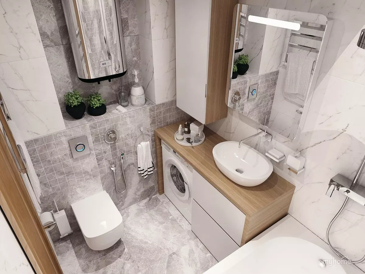 Планировки ванных комнат с туалетом и стиральной машиной 3 кв.м
